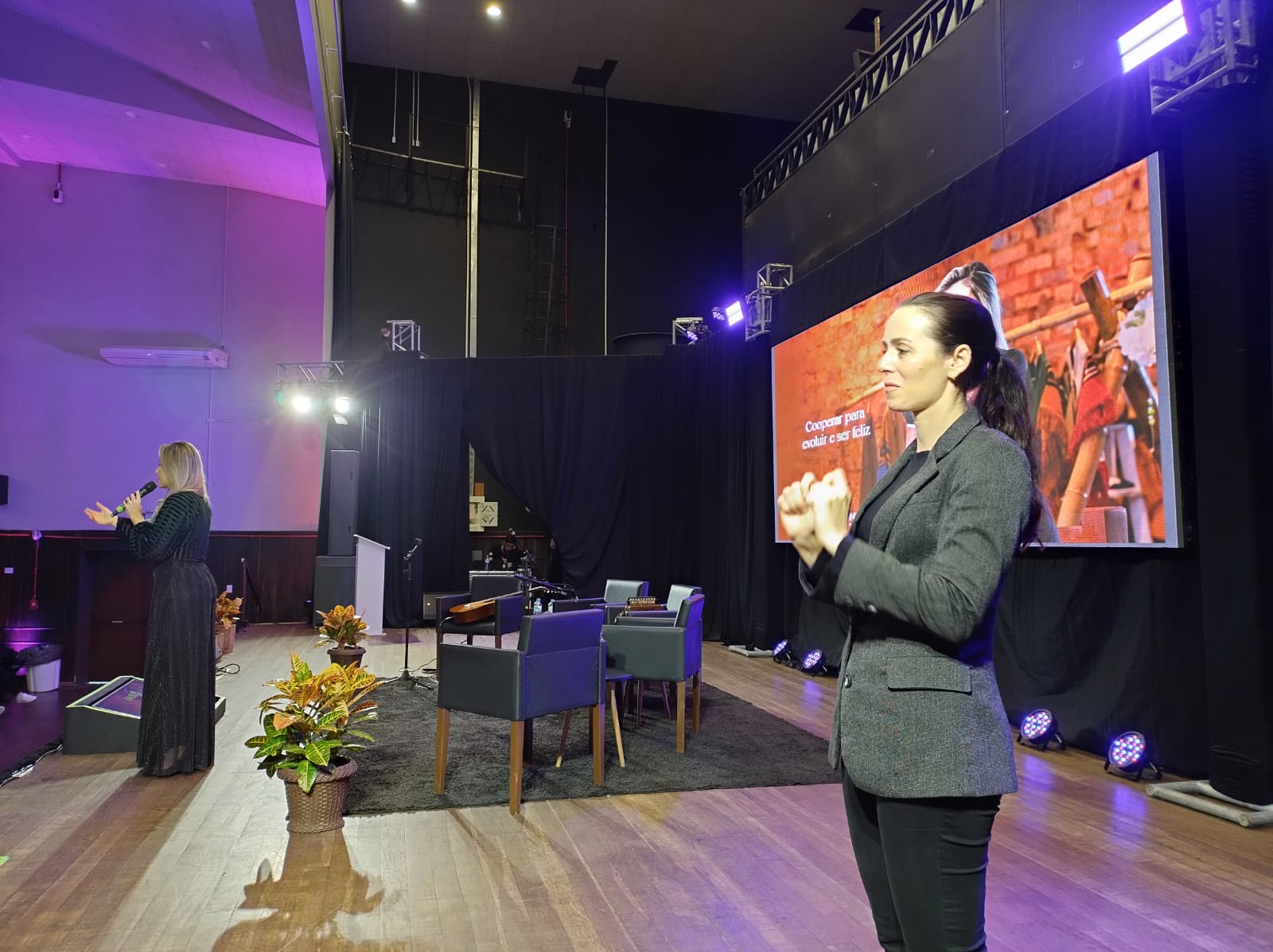 Interpretação em evento corporativo